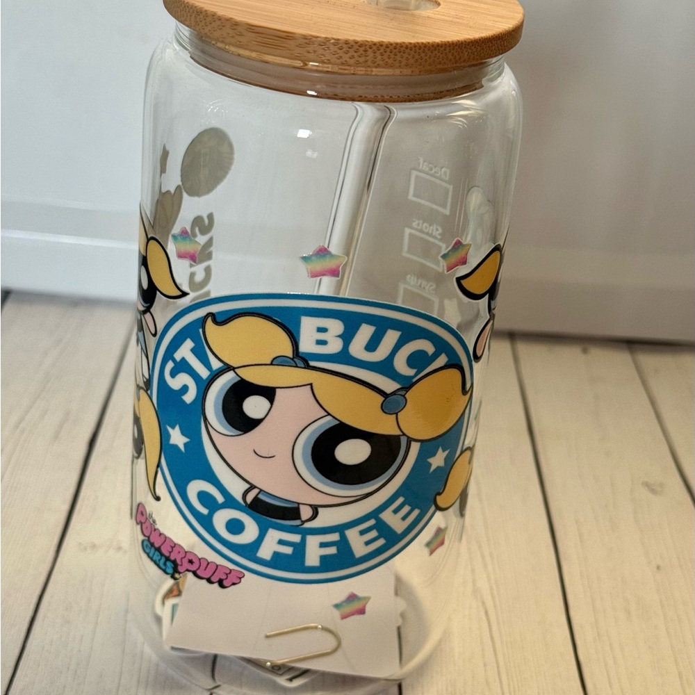 Powerpuff Girls Glass Jar with Bamboo Lid
